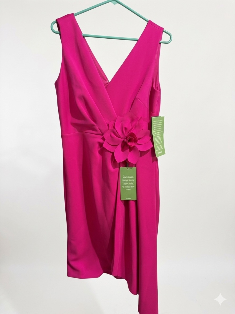 One-Shoulder Fuchsia Floral Accent Dress